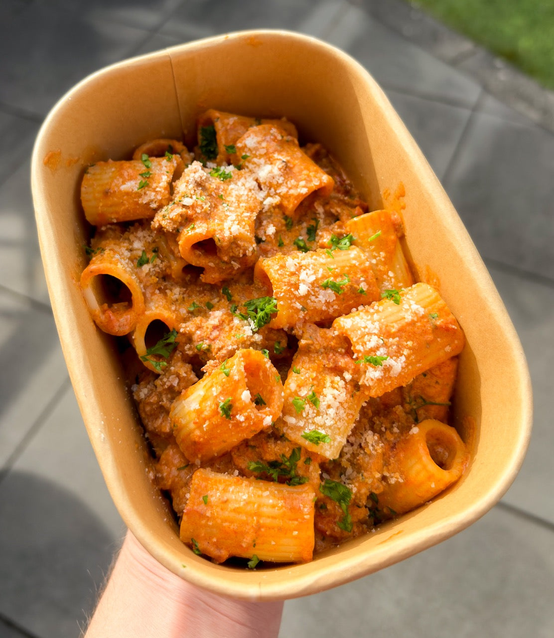 Rigatoni met gehakt en mascarpone